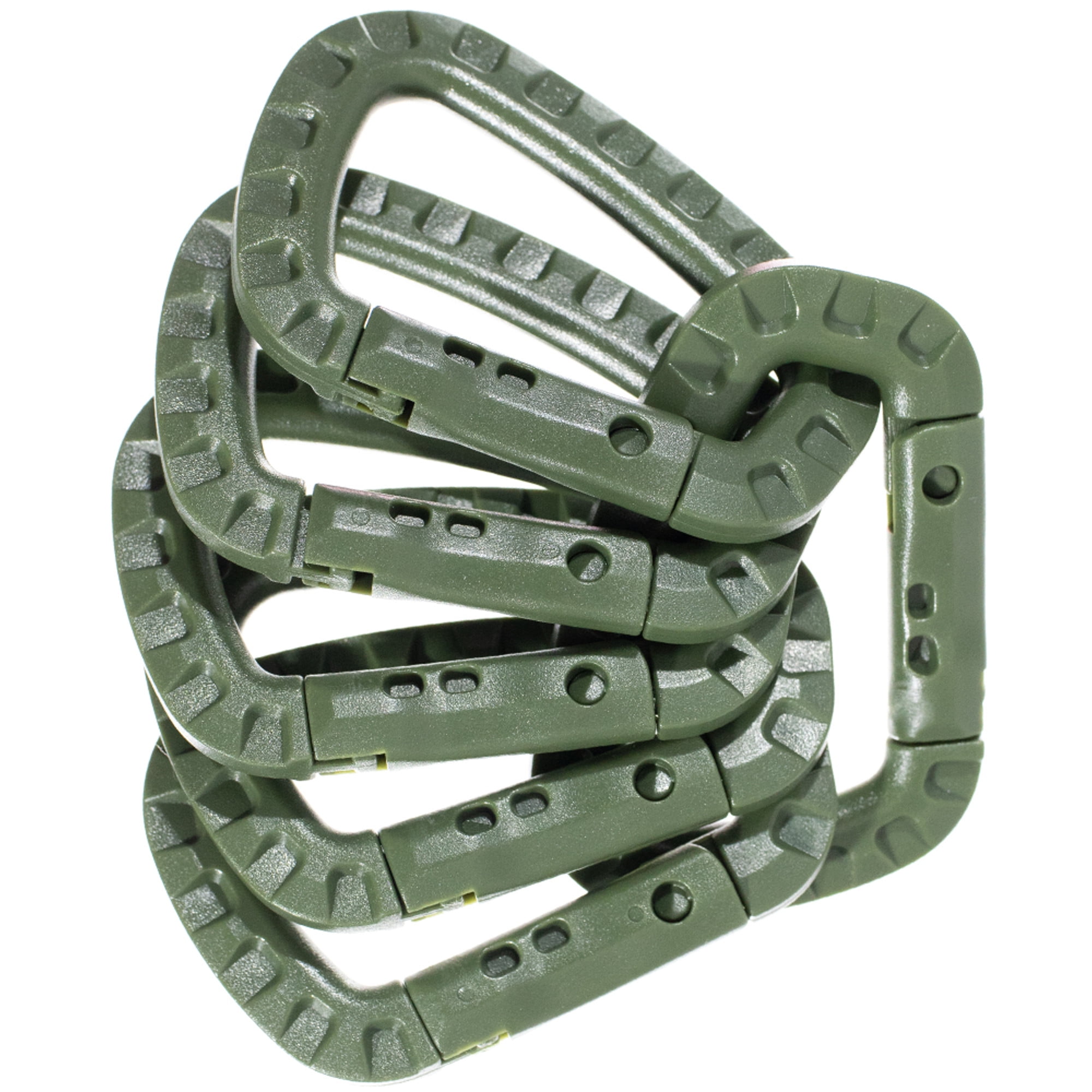 Tactical Carabiner Keychain 6 Pack - Hard Polymer Tactical Carabiner Keychain 6 Pack - Hard Polymer