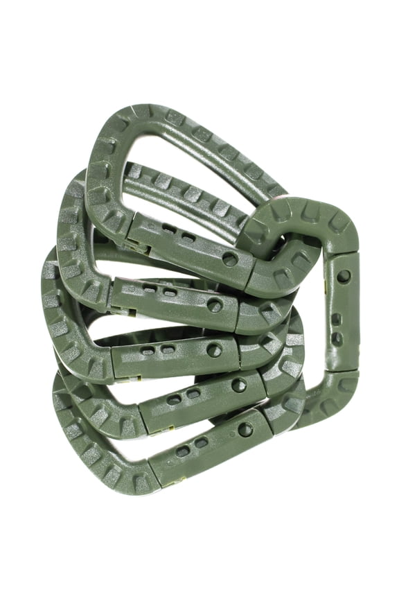 Tactical Carabiner Keychain 6 Pack - Hard Polymer, Lightweight Utility Hook Rings and Tactical Gear Clips - Hanging Carabiner Buckle for Backpacking, Camping, and Hiking