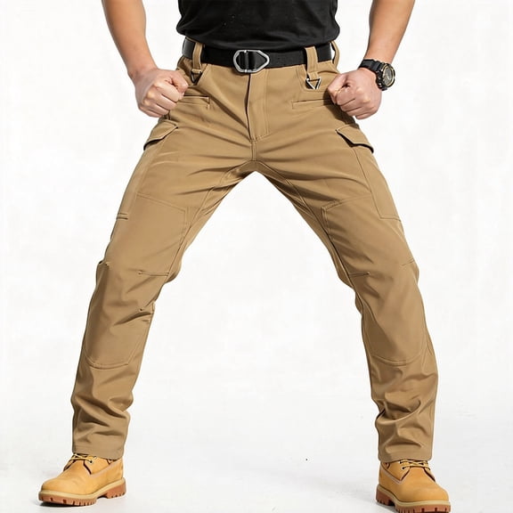 Tactical Cargo Pants Mens Water Resistant Ripstop Outdoor Quick Dry Hiking Work Pants with Pockets Brown 3XL