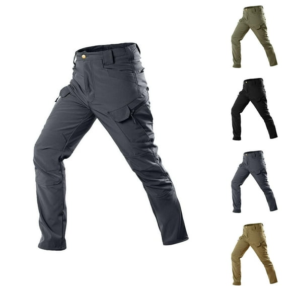 Tactical Cargo Pants for Men 2025 Fall Winter Outdoor Lined Waterproof Combat Military Pants Mens Trousers