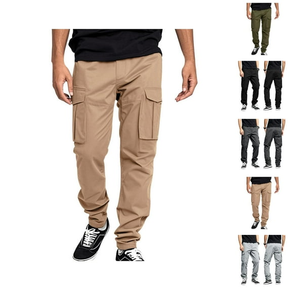 Tactical Cargo Pants for Men 2025 Outdoor Elastic Waist Drawstring Casual Work Pants with Pockets Mens Trousers