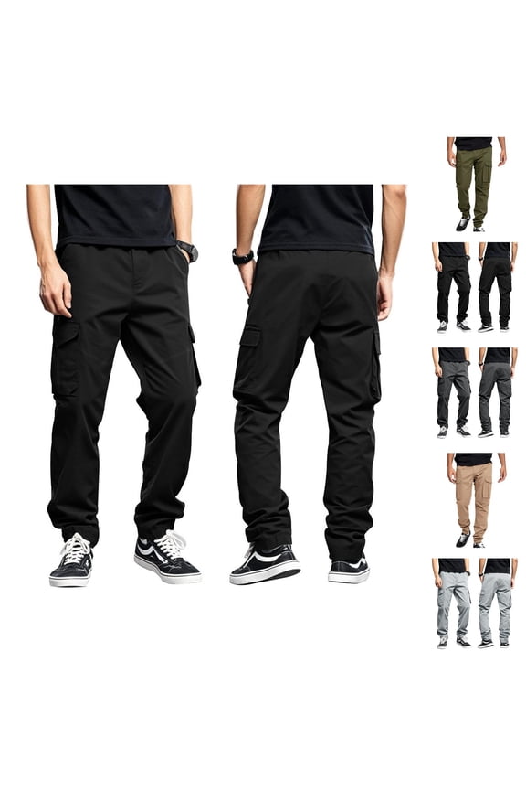 Tactical Cargo Pants for Men 2025 Outdoor Elastic Waist Drawstring Casual Work Pants with Pockets Mens Trousers