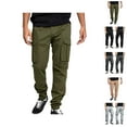 thumbnail image 1 of Tactical Cargo Pants for Men 2025 Outdoor Elastic Waist Drawstring Casual Work Pants with Pockets Mens Trousers, 1 of 7
