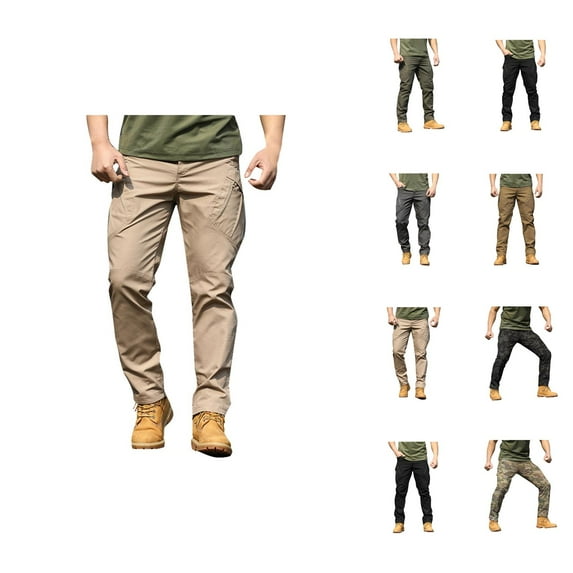 Tactical Cargo Pants for Men Multiple Pockets Straight Leg Outdoor Hiking Camping Work Utility Pants Mens Trousers