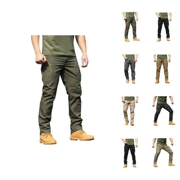 Tactical Cargo Pants for Men Multiple Pockets Straight Leg Outdoor Hiking Camping Work Utility Pants Mens Trousers