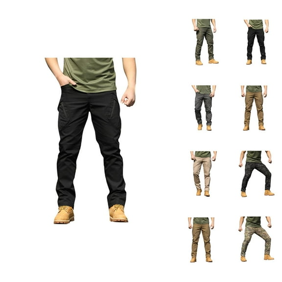 Tactical Cargo Pants for Men Multiple Pockets Straight Leg Outdoor Hiking Camping Work Utility Pants Mens Trousers