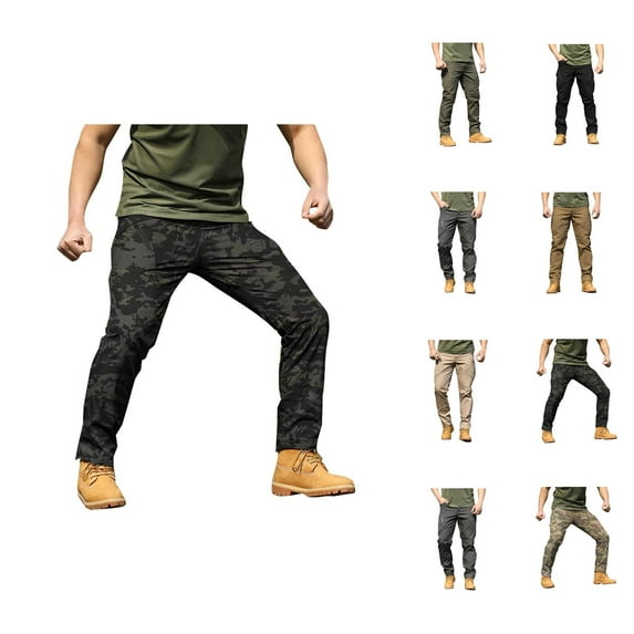 Tactical Cargo Pants for Men Multiple Pockets Straight Leg Outdoor Hiking Camping Work Utility Pants Mens Trousers
