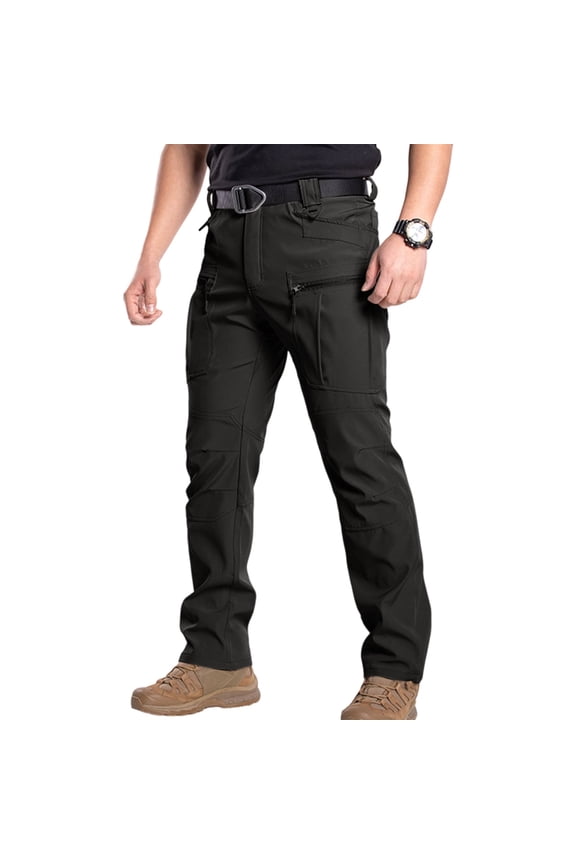Tactical Cargo Pants for Men Ripstop Waterproof Hiking Pants Stretch Work Cargo Trousers Pant Quick Dry Outdoor Jeans Black L