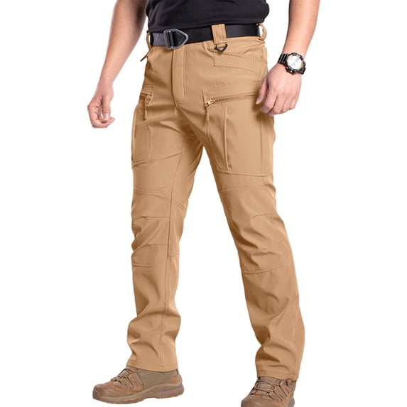 Tactical Cargo Pants for Men Ripstop Waterproof Hiking Pants Stretch Work Cargo Trousers Pant Quick Dry Outdoor Jeans Earthy Yellow XL