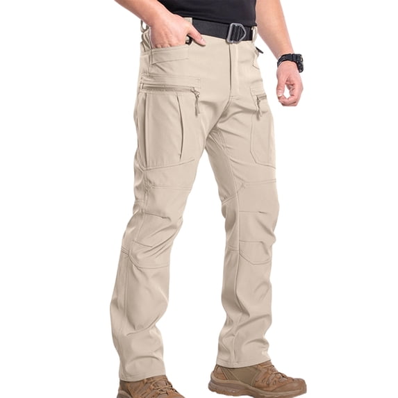 Cargo Pants for Men Ripstop Waterproof Hiking Pants Stretch Work Cargo Trousers Pant Quick Dry Outdoor Jeans Khaki S