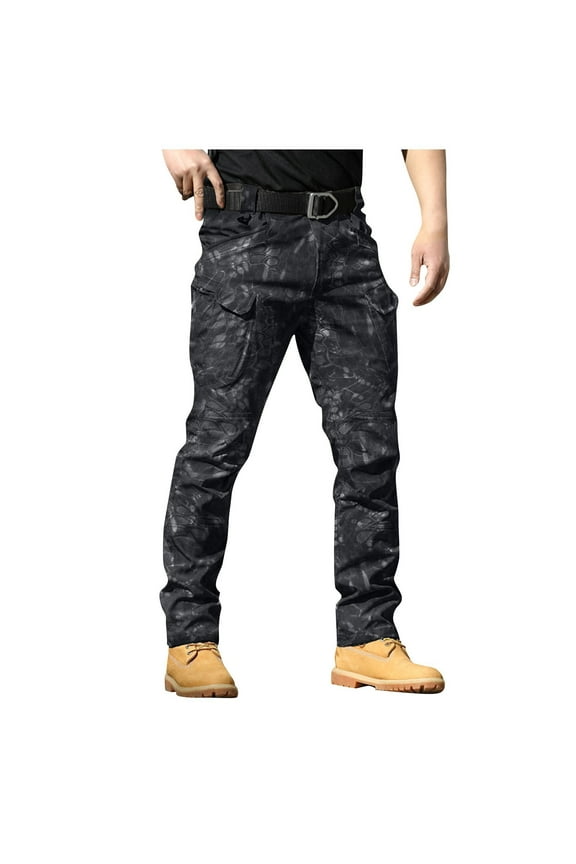 Cargo Pants for MenCotton Relaxed Fit Army Pants Mens Casual Work Hiking with Multi Pockets鈥?Snake Pattern L