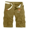 thumbnail image 1 of Tactical Cargo Shorts for Men: Cotton Elastic Waist w/6 Pockets + Quick-Dry Hiking Workout Shorts, 1 of 8
