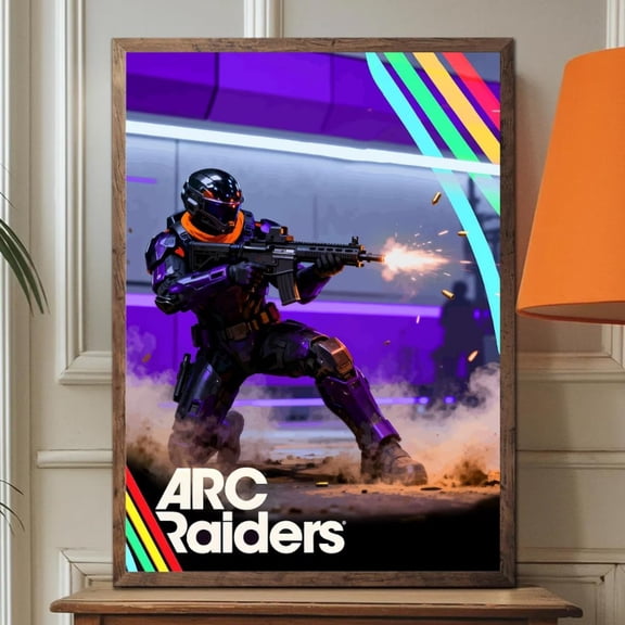 Tactical Combat Wall Art Sci Fi Gaming Futuristic Soldier Theme Decor, Unframed Canvas