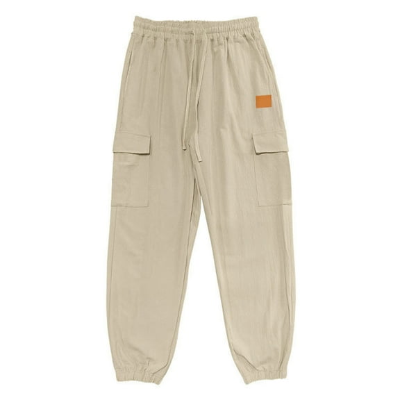 Tactical Cotton Long Trousers Casual Cargo Trousers Work Pants Men Warm Casual Pants Loose Fit Wide Leg Casual Trousers Male Loose Straight Trousers Large Size