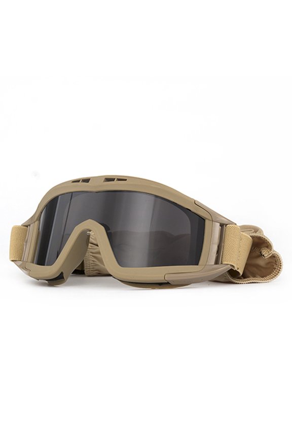 Tactical Cycling Goggles, Windproof & Sandproof Outdoor Sports Eyewear, Impact-Resistant Frame with 3-Layer Comfort Sponge & Adjustable Strap, Protective Tactical Glasses for Riding, Skiing & Airsoft