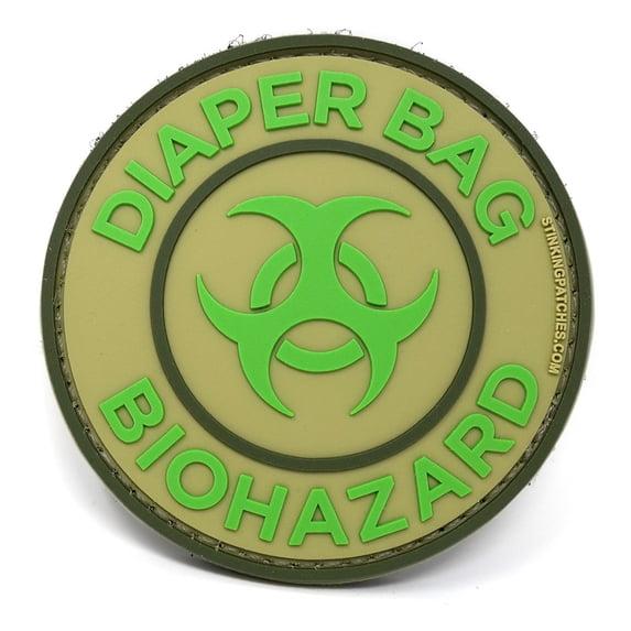 Tactical Diaper Bag Biohazard PVC Tactical Hook and Loop Patch | Funny and Practical