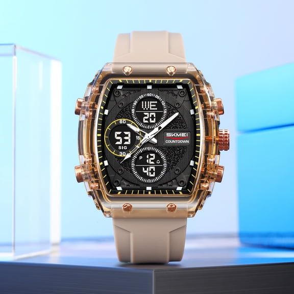 Tactical Digital Watch for Men, Waterproof Outdoor Wrist Watch with Luminous Screen Multi Function Stopwatch Alarm, Sports Watch for Camping Running Fishing Halloween Activities
