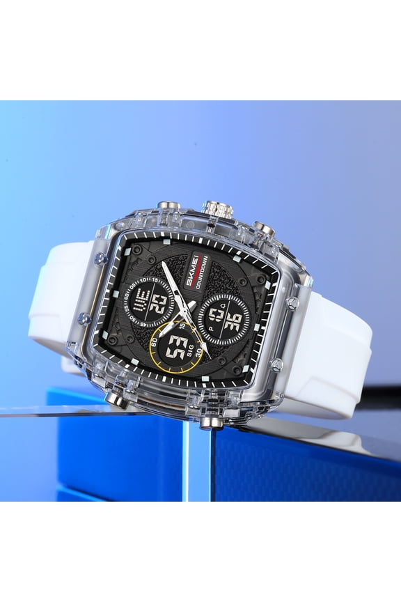Tactical Digital Watch for Men, Waterproof Outdoor Wrist Watch with Luminous Screen Multi Function Stopwatch Alarm, Sports Watch for Camping Running Fishing Halloween Activities