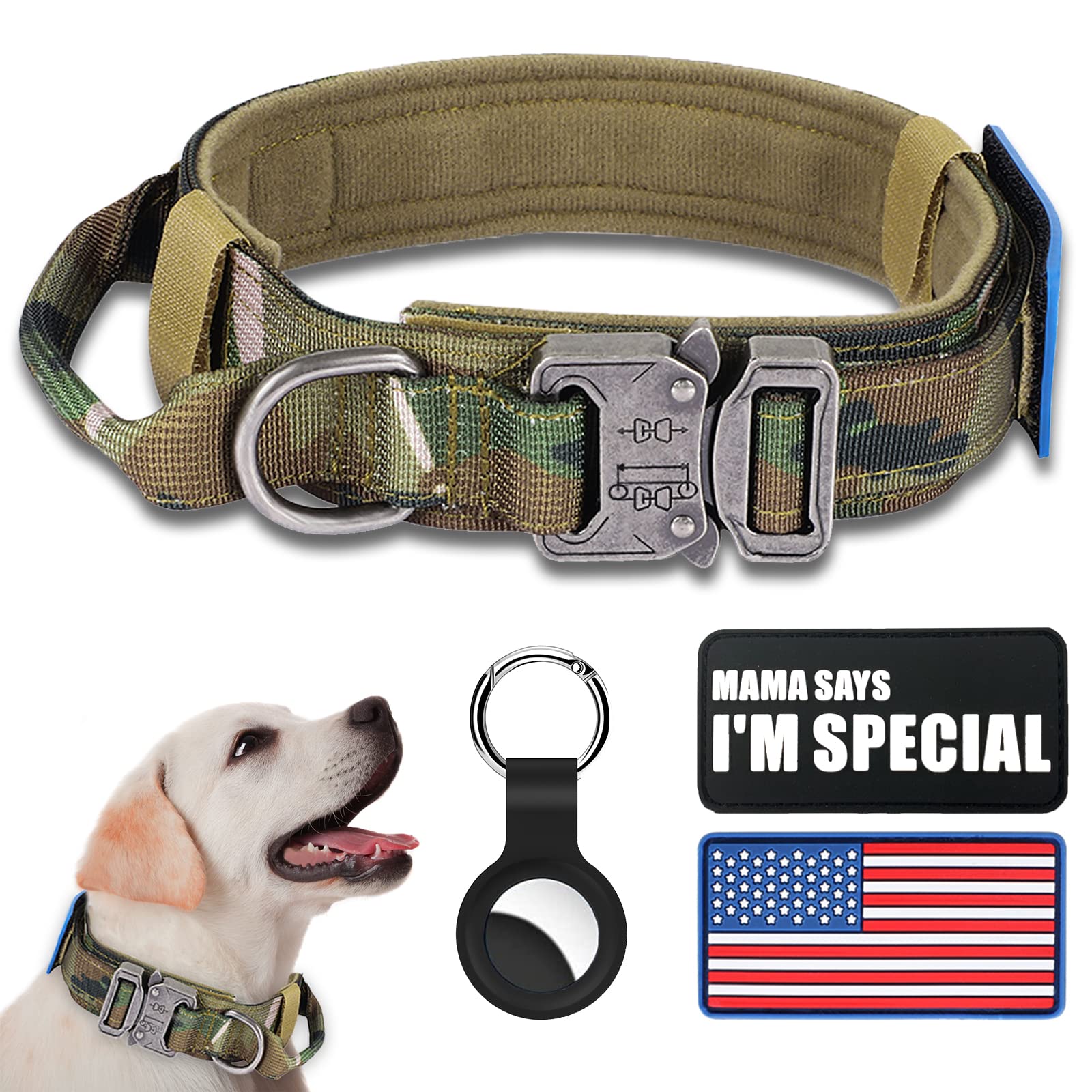 Tactical Dog Collar Military Dog Collar Adjustable Nylon Dog Collar