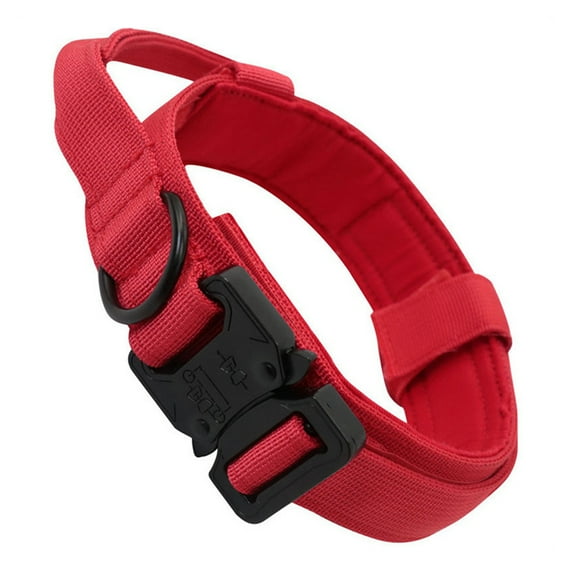 Tactical Dog Collar Military Dog Collar Adjustable Nylon Dog Collar Strap Handle Heavy K9