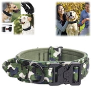 Tactical Dog Collar and Leash Set Outdoor Training Dog Collar with Handle and Metal Buckle for Medium and Large Dogs