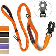 Heavy Duty Tactical Bungee Dog Leash, 4-6FT No Pull Dog Leash with Quick Release Carabiner, Reflective Shock Absorbing Leashes with Car Seatbelt for Medium Large Dogs