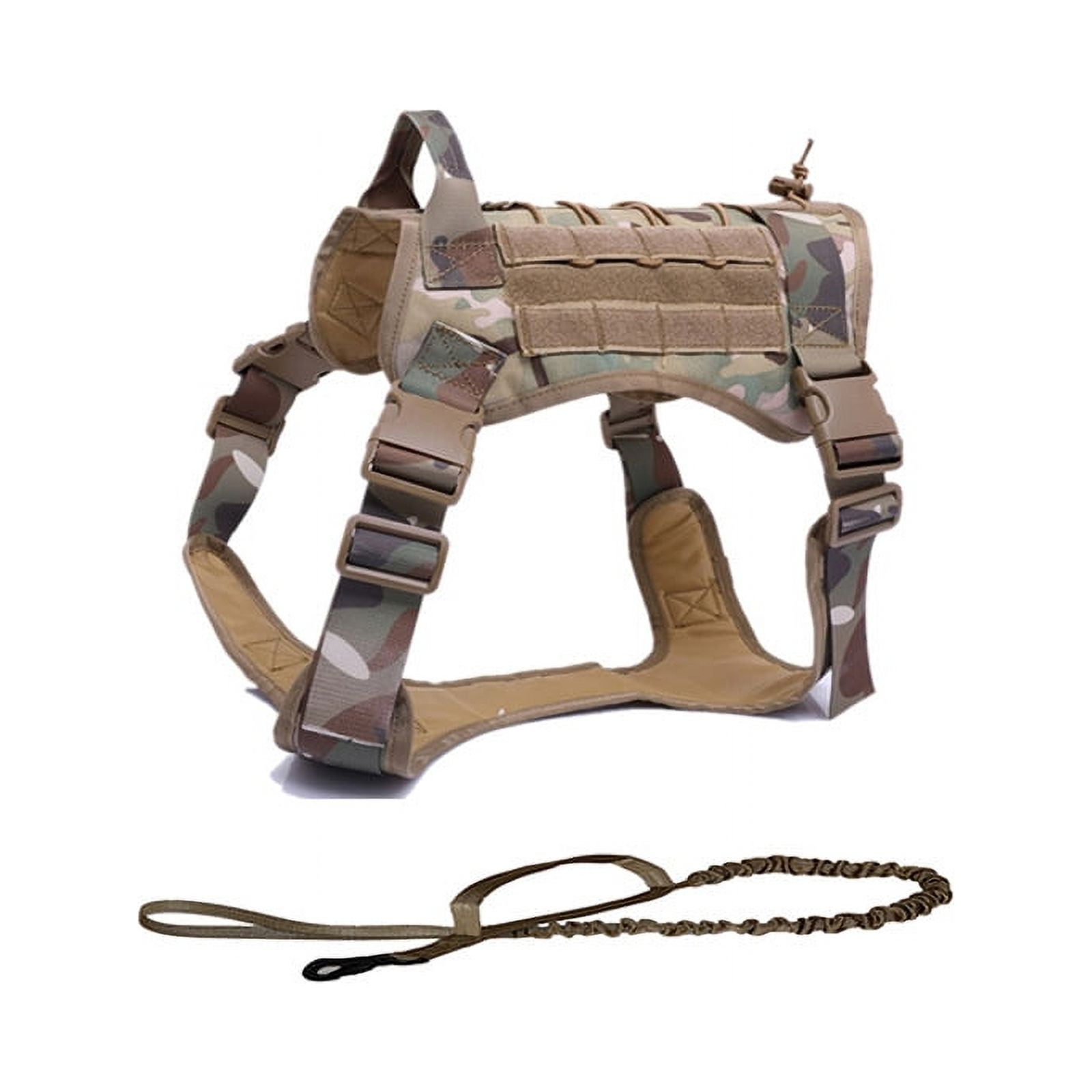 Tactical Dog Vest & Leash Set HighQuality Nylon, Adjustable Sizes