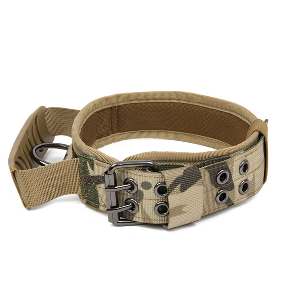Tactical Dog collar with handle - Heavy duty, reflective, padded training dog collar