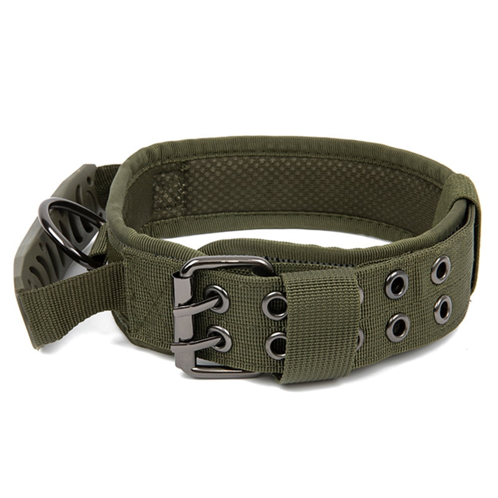 Tactical Dog collar with handle - Heavy duty, reflective, padded training dog collar