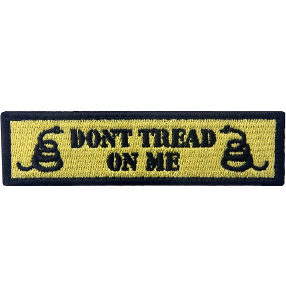 Tactical Dont Tread On Me Military Embroidered Applique Morale Hook And Loop Patch Yellow And Black