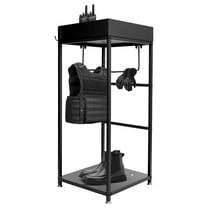 ​Police Gear Organizer, Heavy-Duty Carbon Steel Rack with 3 Hooks, 280 lbs Capacity for Police Station, Security Room, Gear Room
