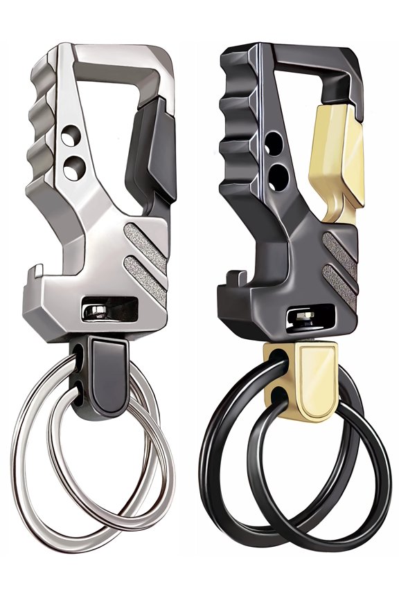 Tactical EDC Carabiner Keychain with Bottle Opener, Multi-purpose Auto Key Ring Holder