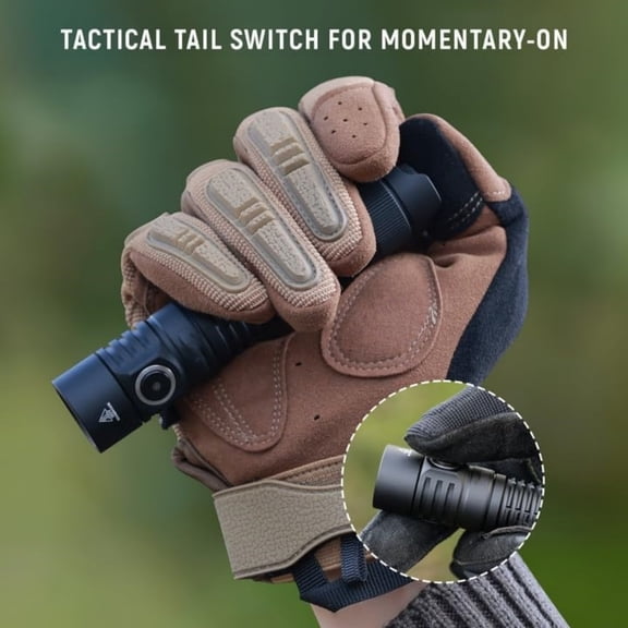 Tactical Flashlight Rechargeable, 2000 High Lumen Pocket Flashlight with Powerful LED, Dual Switches and Battery for EDC, Home, Emergency, Heavy Duty, IP68 Waterproof / Compact Built