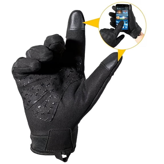 Tactical Full Finger Gloves Touch Screen Compatible with iPhone Samsung Android Warm Wear-Resistant for Outdoor Hiking Cycling Fishing Work Accessories Men Women