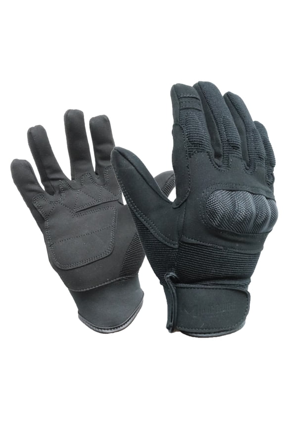 Full Finger Hard Knuckle Gloves, Half Finger, Outdoor Hunting Paintball Motorcycle Glove, Black, Size Large