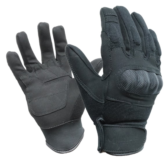 Full Finger Hard Knuckle Gloves, Half Finger, Outdoor Hunting Paintball Motorcycle Glove, Black, Size Medium