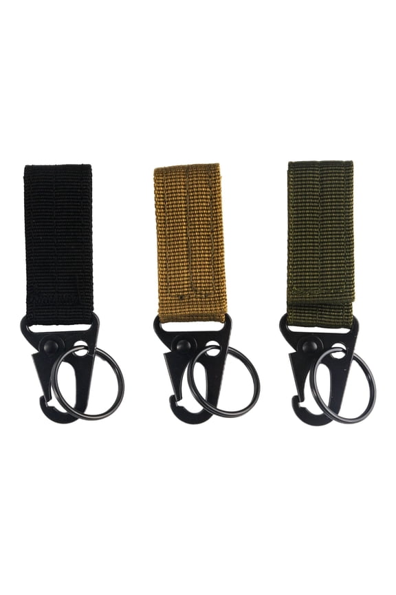 Tactical Gear Clip Band Gear Keeper Pouch Key Chain Nylon Belt Keychain Key Ring Holder Military Utility Hanger Keychain Hook Compatible with of 3