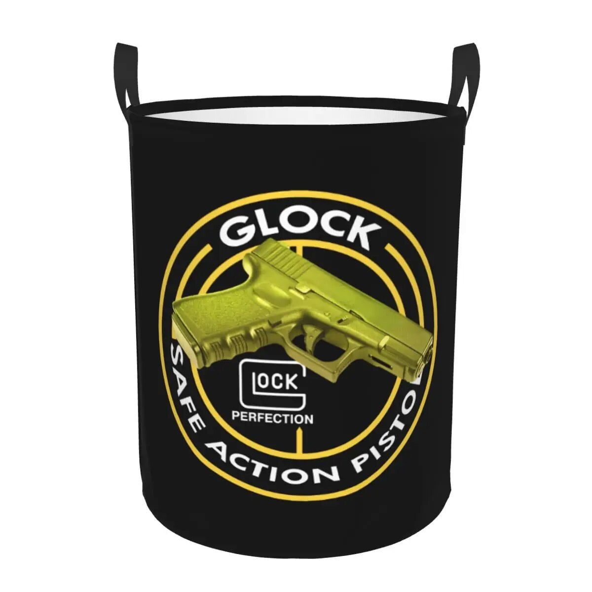 Tactical Glock Shooting Sports Laundry Hamper Large Storage Basket Boys Toy Organizer