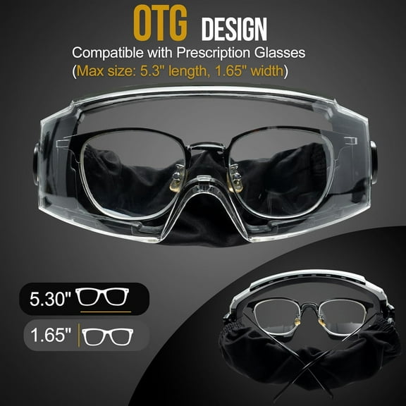 Tactical Goggles Over Glasses Anti Fog Safety Eyewear with Interchangeable Lenses