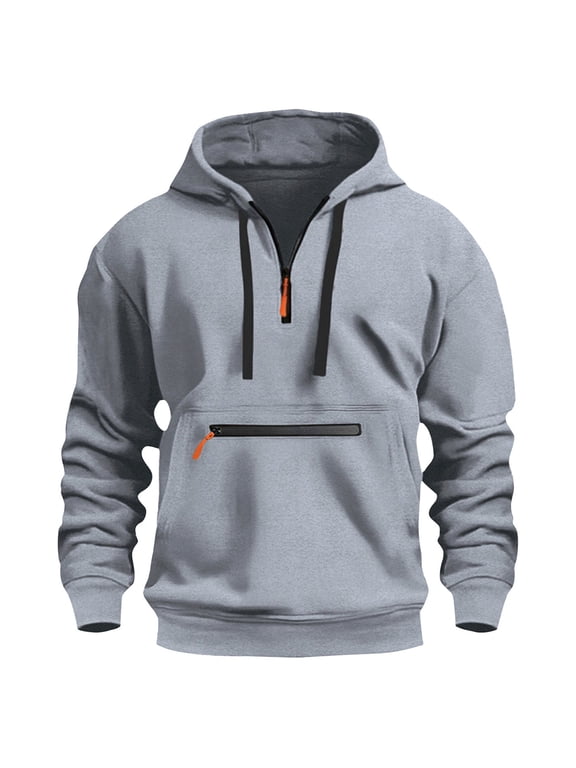 Tactical Hoodies for Men Comfy Quarter Zip Pullover with Multi Pockets 1/4 Zip Pullover Sweatshirts