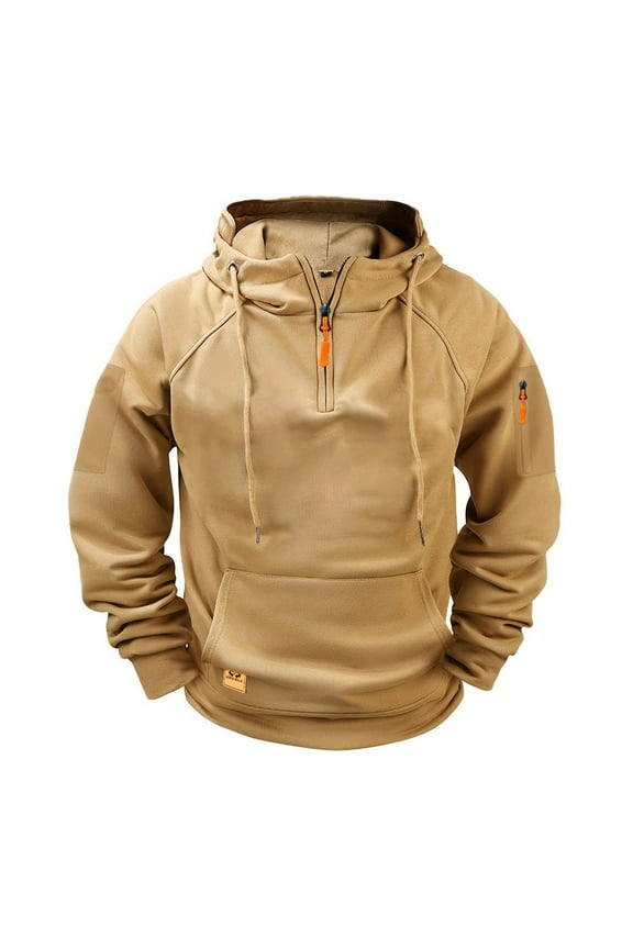 Tactical Hoodies for Men - Military Cargo Sweatshirt Quarter Zip Pullover Hoodie Workout Gym Mens Fashion Clothes