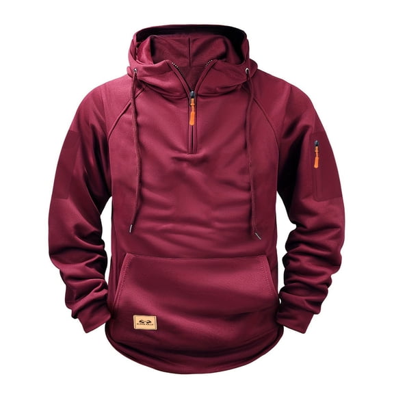 Tactical Hoodies for Men - Military Cargo Sweatshirt Quarter Zip Pullover Hoodie Workout Gym Mens Fashion Clothes