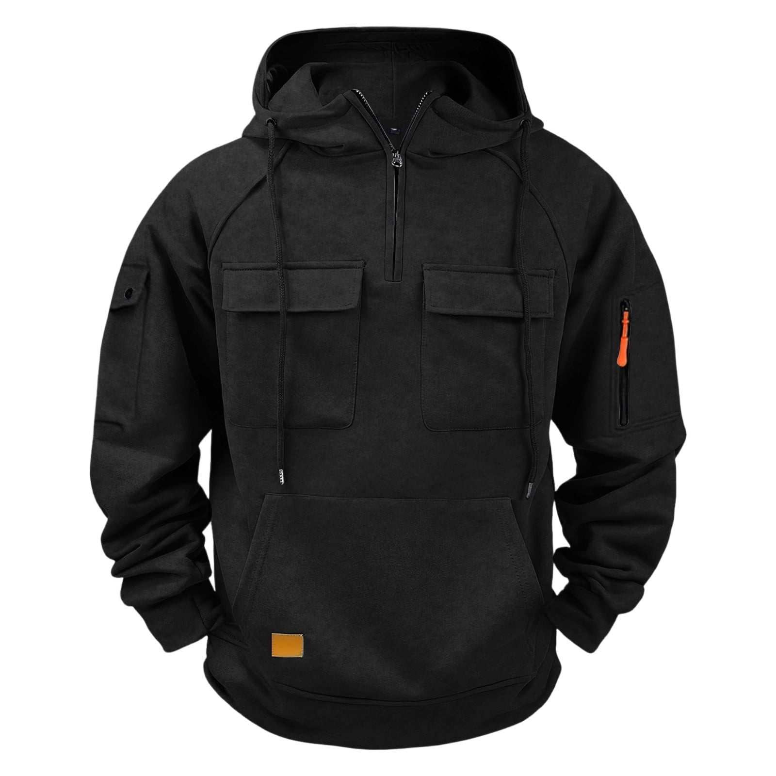 Tactical Hoodies for Men Quarter Zip Up Fleece Lined Sweatshirts Solid ...