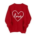 thumbnail image 1 of Valentines Sweatshirts for Women Love Heart Long Sleeve Oversized Pullover Crewneck Casual Comfy Blouse Hot Pink S, 1 of 8