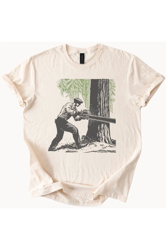 Tactical Hunter Graphic Tee Woodcut Style Est Hunting Design Natural Size S-5Xl Heygategoo Tee