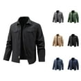 thumbnail image 1 of Tactical Jacket for Men 2025 Long Sleeve Lightweight Breathable Button Down Collared Zip Up Jacket with Pockets, 1 of 8