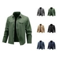 thumbnail image 1 of Tactical Jacket for Men 2025 Long Sleeve Lightweight Breathable Button Down Collared Zip Up Jacket with Pockets, 1 of 8