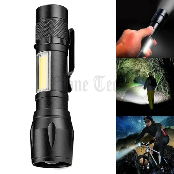 Tactical Led Flashlight Usb Rechargeable 3Modes Light Zoomable Lamp Torch Us