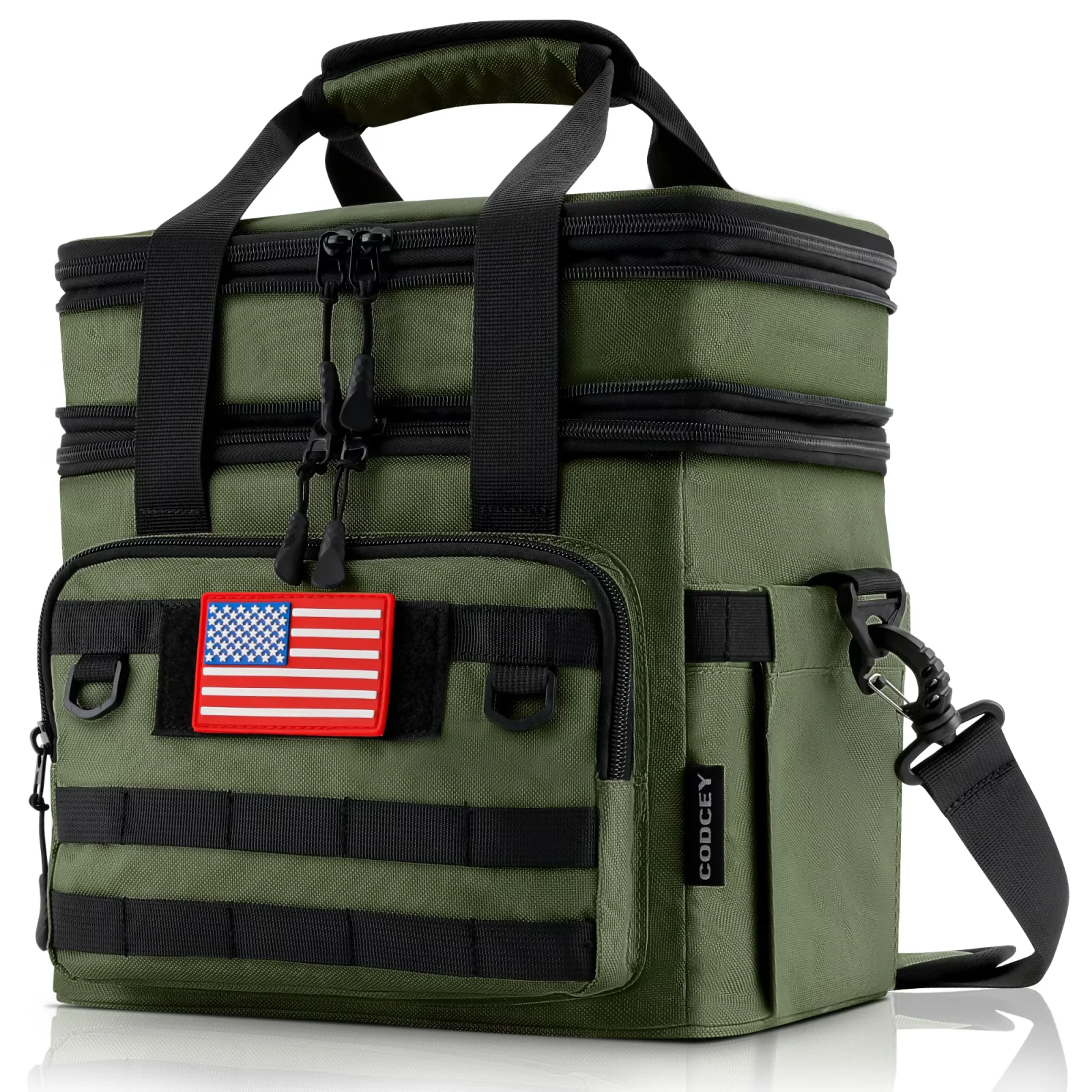 CODCEY Tactical Heavy Duty Insulated Expandable Double Deck Leakproof Large Reusable Lunch Bag Cooler