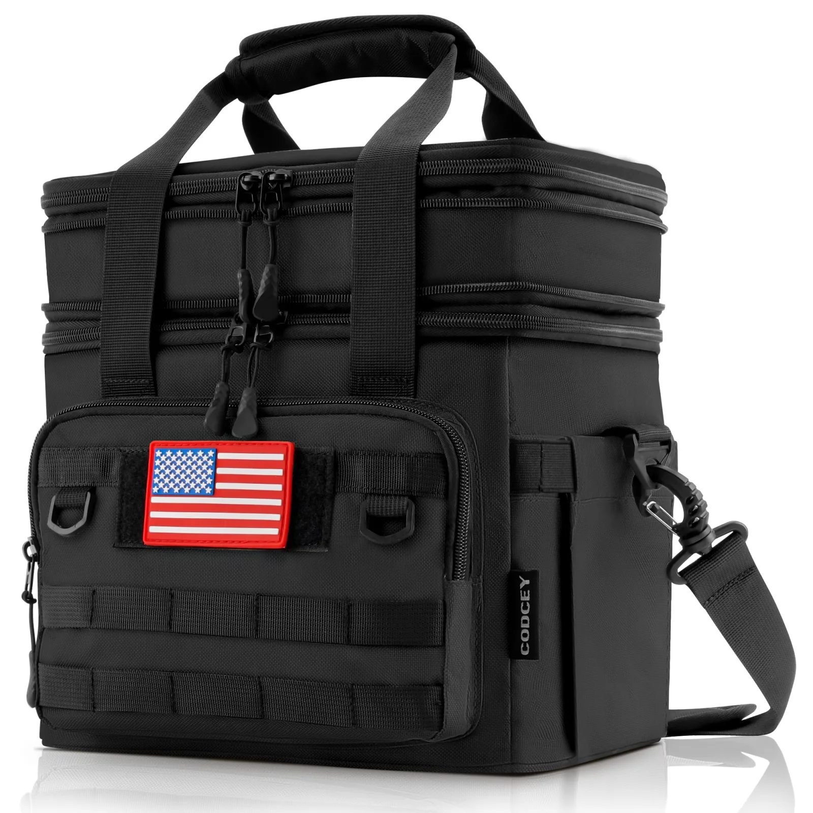 CODCEY Heavy Duty Insulated Expandable Double Deck Leakproof Large Reusable Tactical Lunch Bags